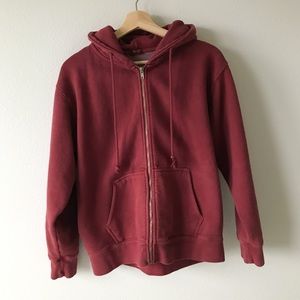 John Galt Maroon Carla Zip up Hoodie